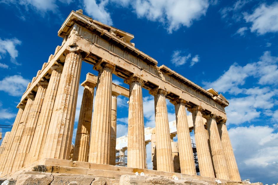 Iconic Parthenon in Athens under a clear blue sky.